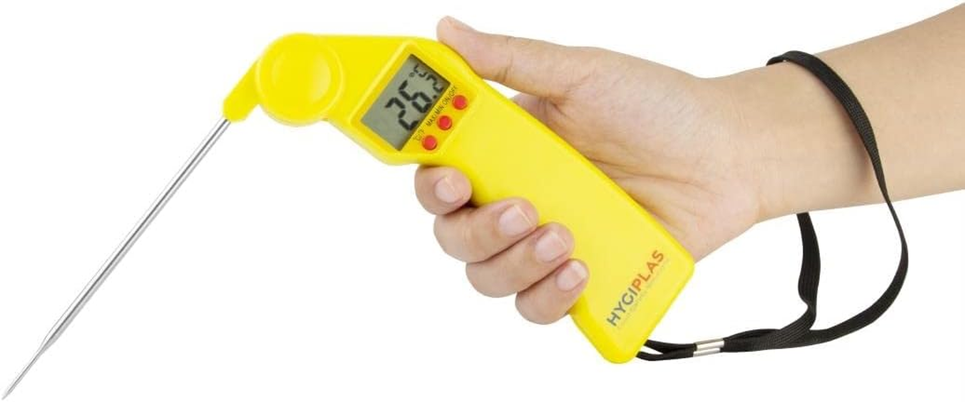 Hygiplas EDLP Easytemp Cooked Meat Colour Coded Thermometer, Yellow image number 2