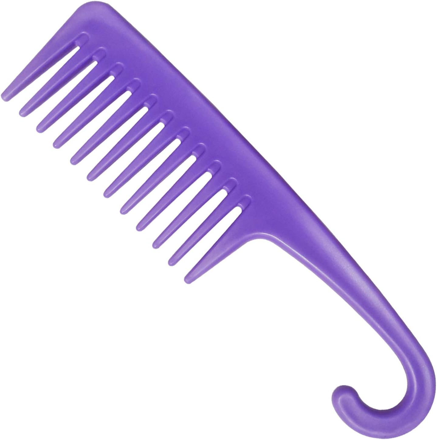 Wide Tooth Comb Detangling Hair Brush, Premium Care Handgrip Comb, Apply to for Curly, Wet, Dry, Thick Hair Etc. (Purple) image number 4