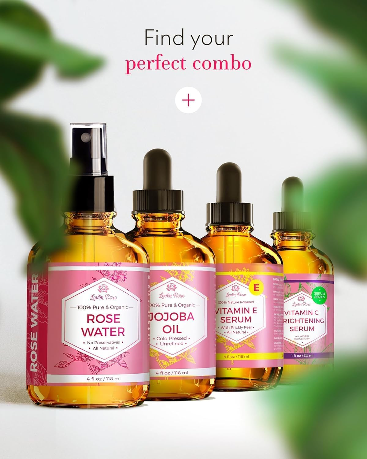 Rose Water Facial Toner by Leven Rose, 100% Pure Natural Moroccan Rosewater Hydrosol Face Spray 4 Oz image number 6