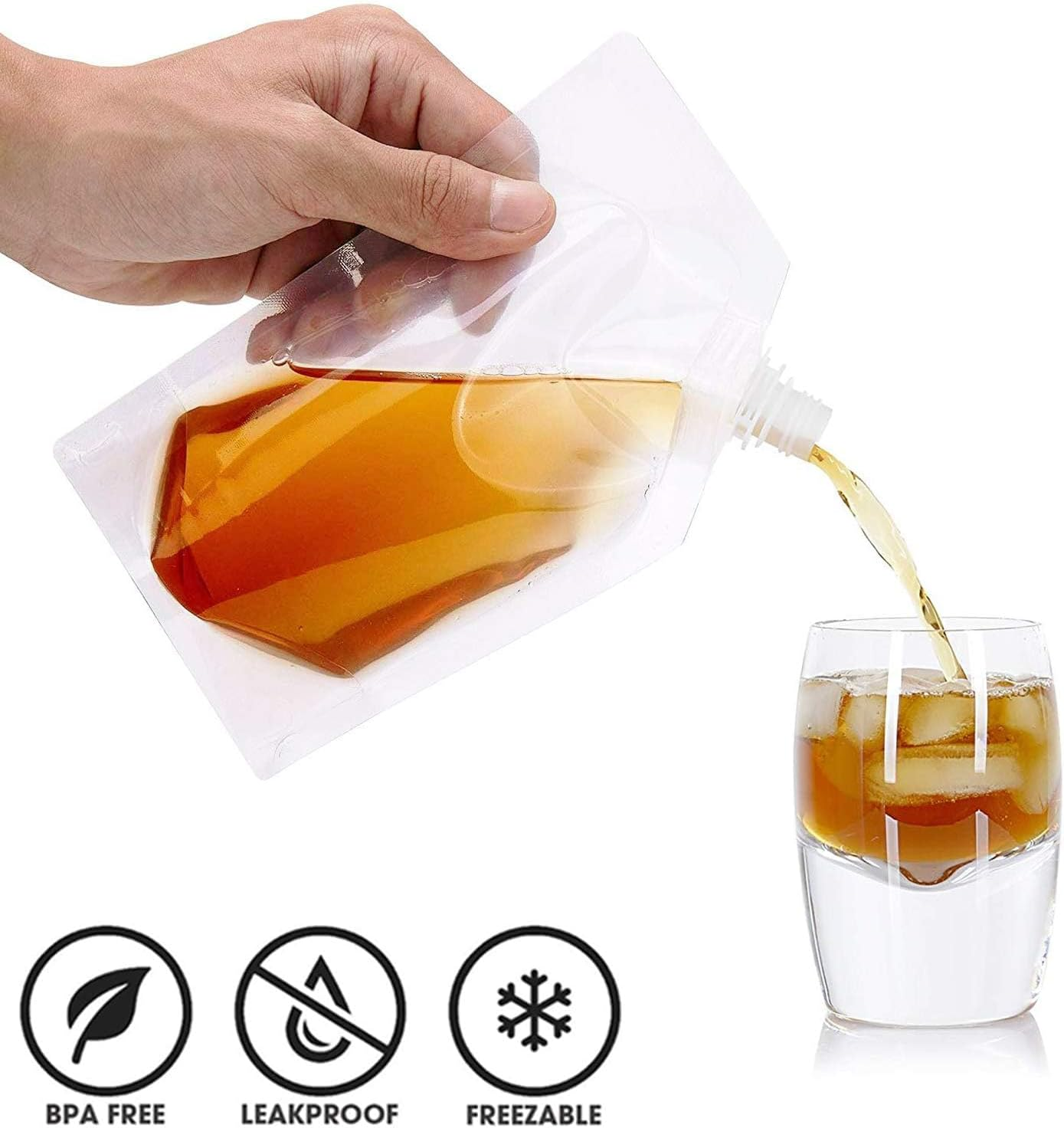 Travel Cruise Beverage Set, Collapsible and Reusable Juice Travel Plastic Bags &mdash; 4 X 1000Ml, 3 X 500Ml, 3 X 250Ml, 1 Funnel image number 1