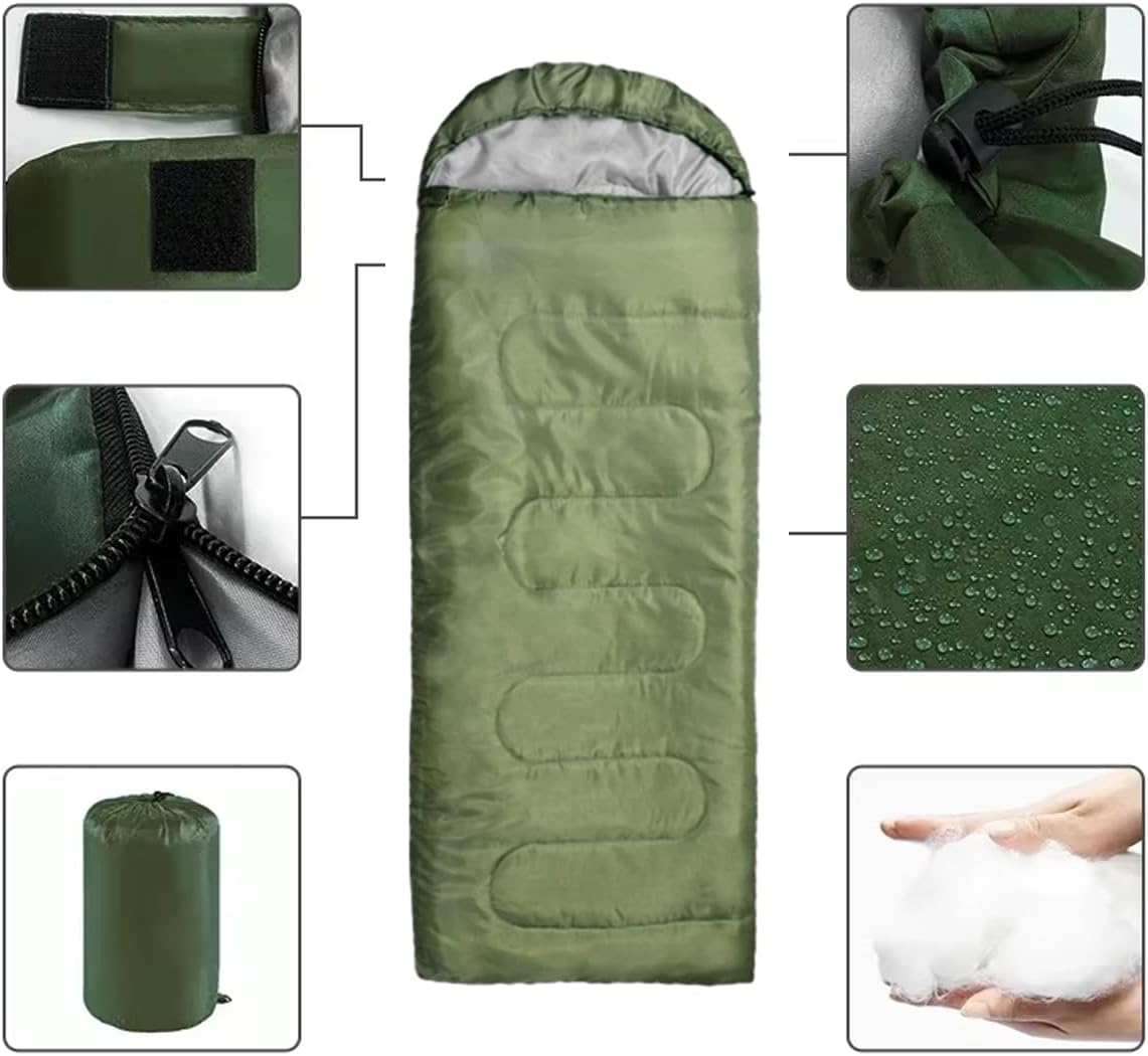 AIMALL Winter Camping Envelope Sleeping Bag for Adults, Outdoor Sleeping Bag for Travel and Mountain Climbing, Waterproof and Comfortable, 180+30 X 75 Cm