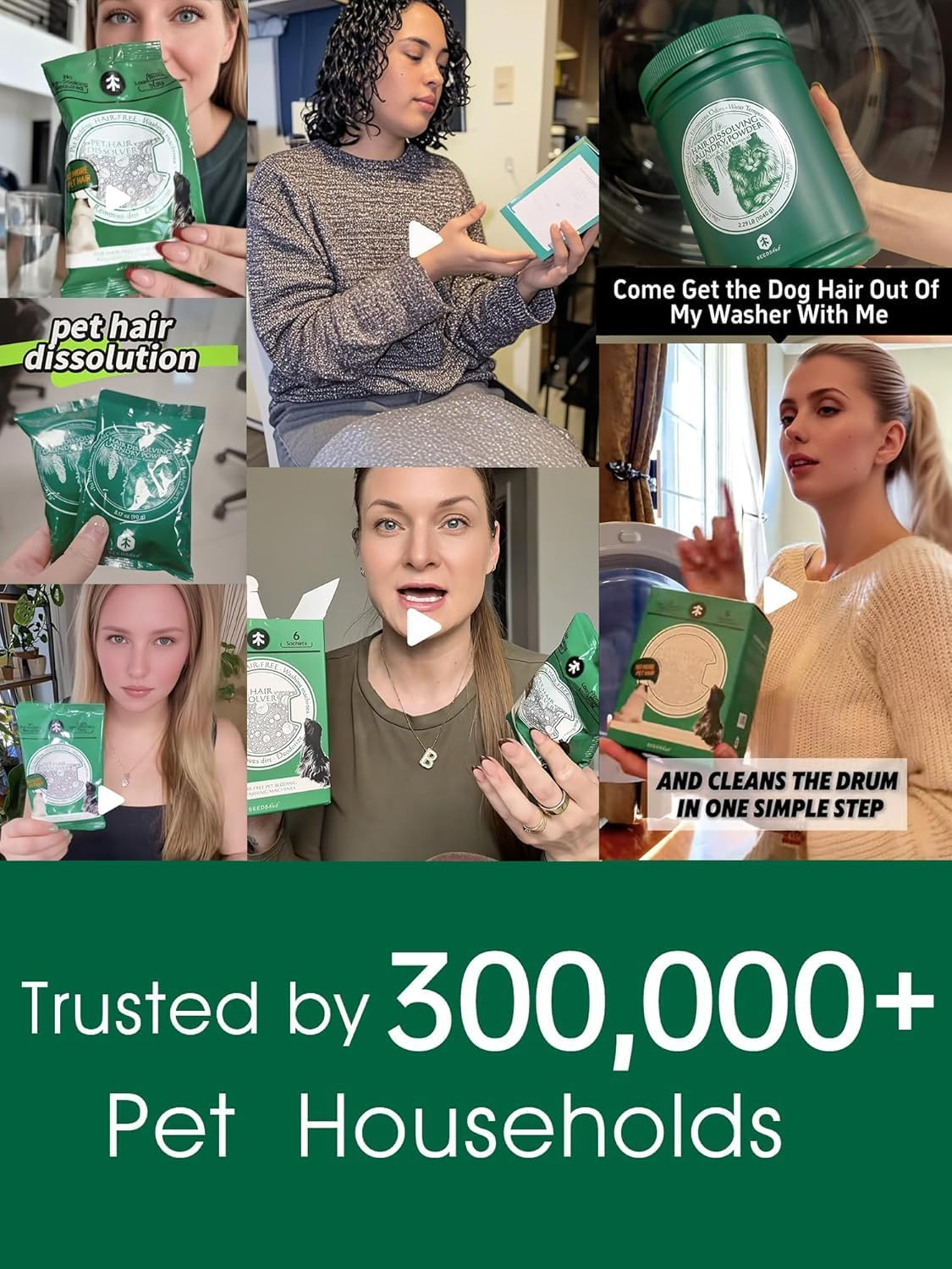 Pochita 6-In-1 Hair Dissolving Laundry Powder, Pet Hair Remover for Laundry, 90% Fur Removal, Dog Hairs Removal, Odor & Stain Remover, 2.29 Pounds image number 1