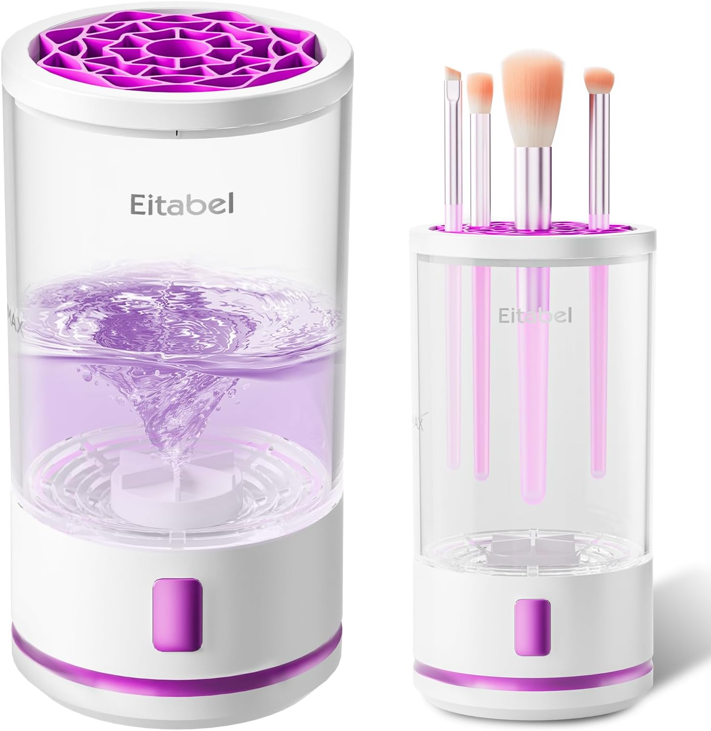 Replacement Spinner Leaf & USB Port Cover Set for EITABEL Electric Makeup Brush Cleaner Machine&ndash; Waterproof Plug + Vortex Spinner Accessories (2-Pack) image number 2