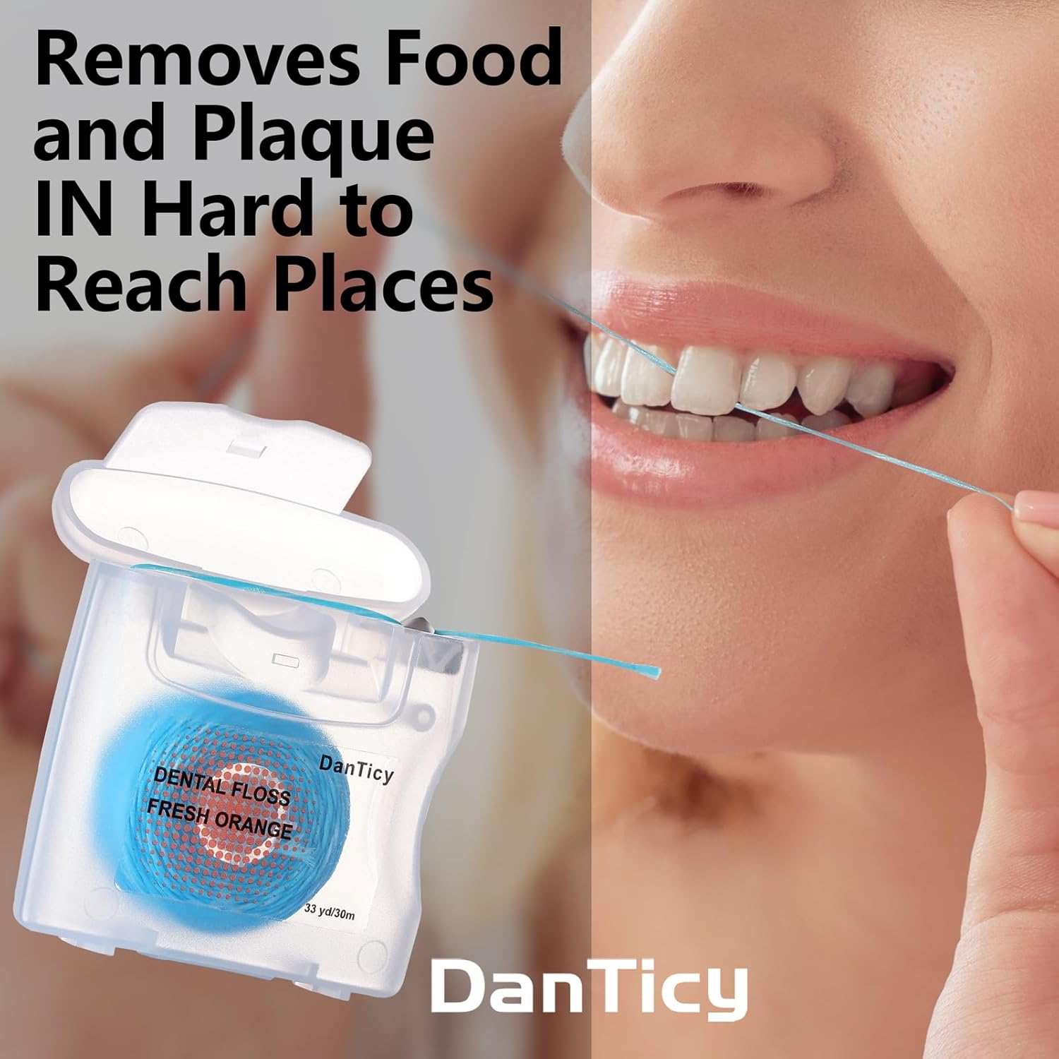 Coconut-Oil Infused Woven Dental Floss,Deep Clean Natural Vegetable Waxed Floss,Extra Wide Cleaning and Slides Smoothly & Easily,Pfas Free | Orange Flavored(33 Yds X 1 Unit) image number 6