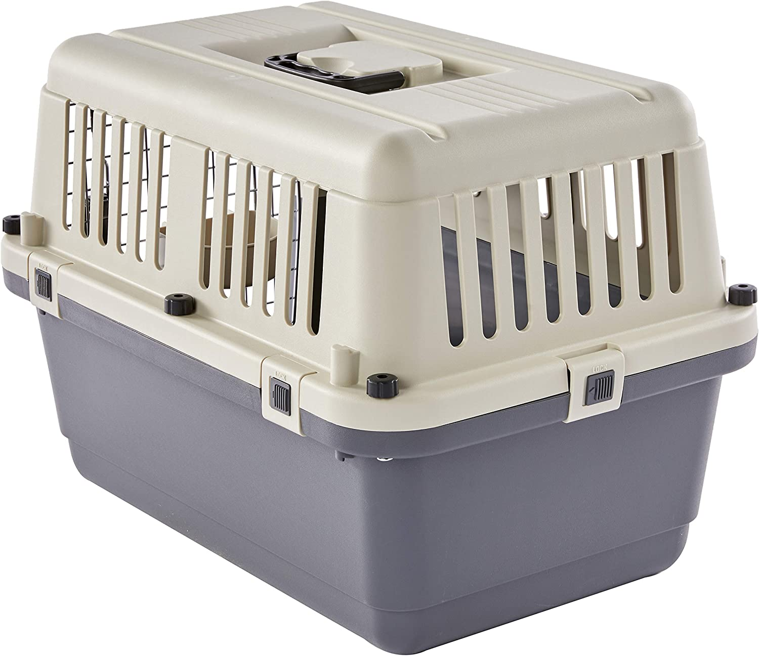 Playmate Air Traveller Small Dog Pet Carrier, White & Grey, 60 X 40 X 40Cm, Safe Air Travel, Car Trips, Vet Visits, Small Dog Breeds image number 1