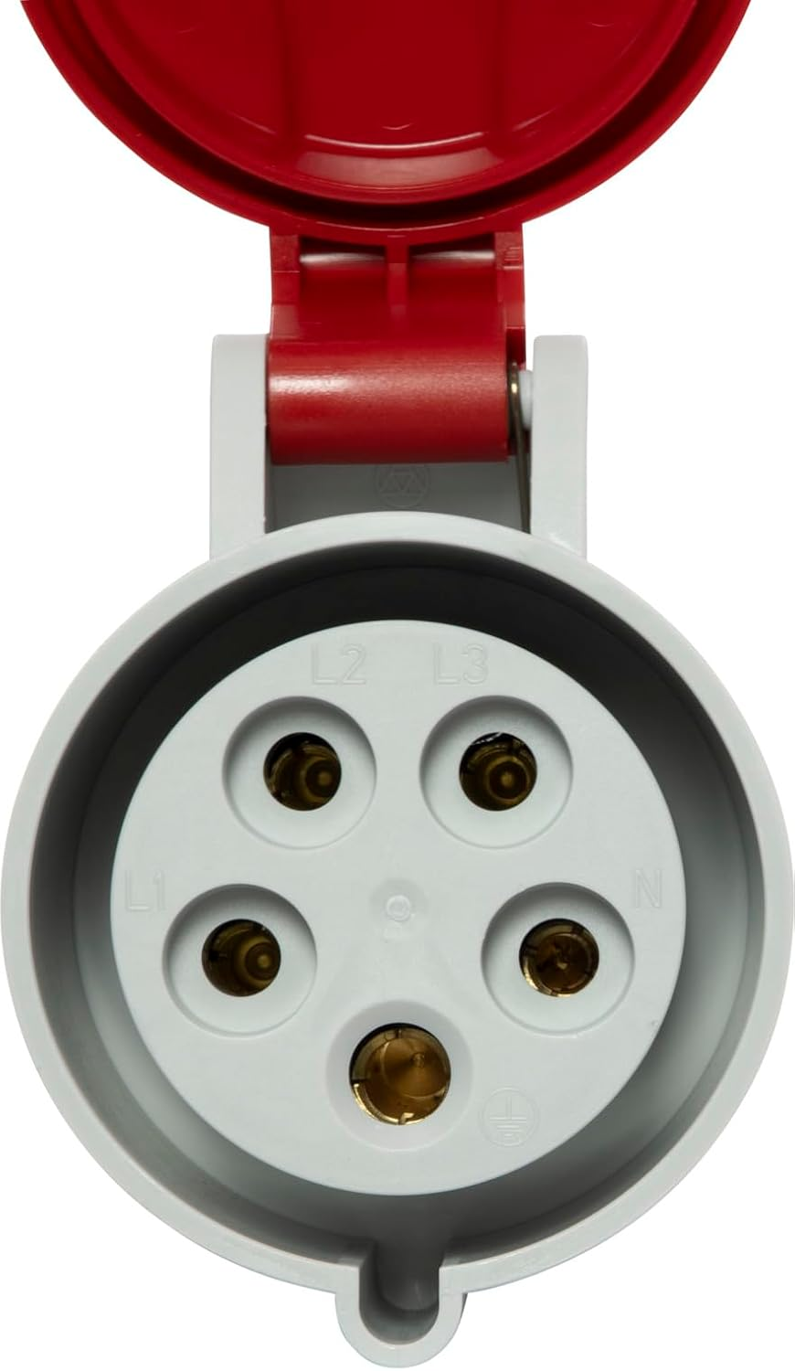 Brennenstuhl CEE Socket 5 Pin Outdoor Industrial Plug CEE 400V/32A with Lid Screwable Connector Use on Construction Sites Camping Commercial Applications IP44 32A image number 1