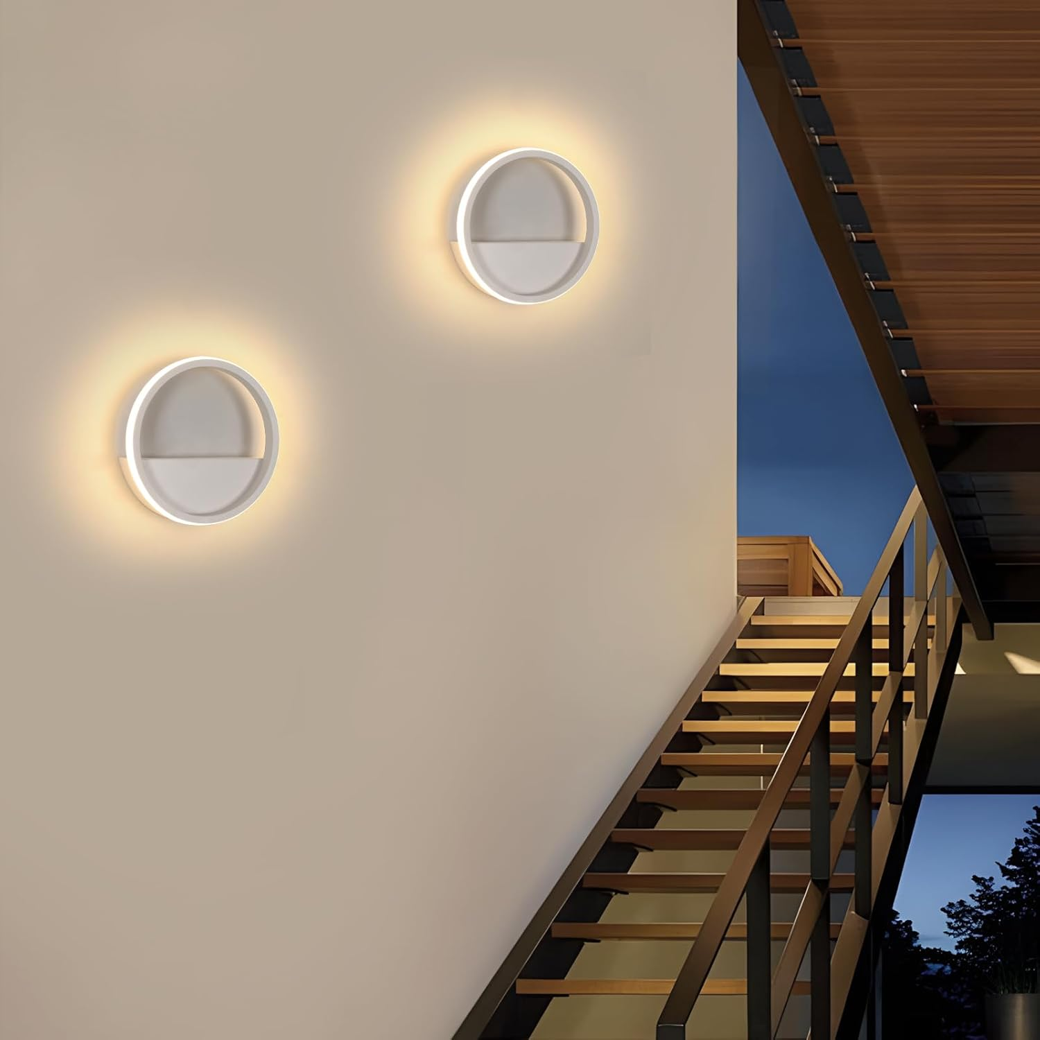 Comely LED Wall Light round 12 W, Warm White 3000 K, Aluminium Indoor Wall Lamp, Diameter 20 Cm, Outdoor Light, Modern Design for Living Room, Hallway, Bedroom image number 1