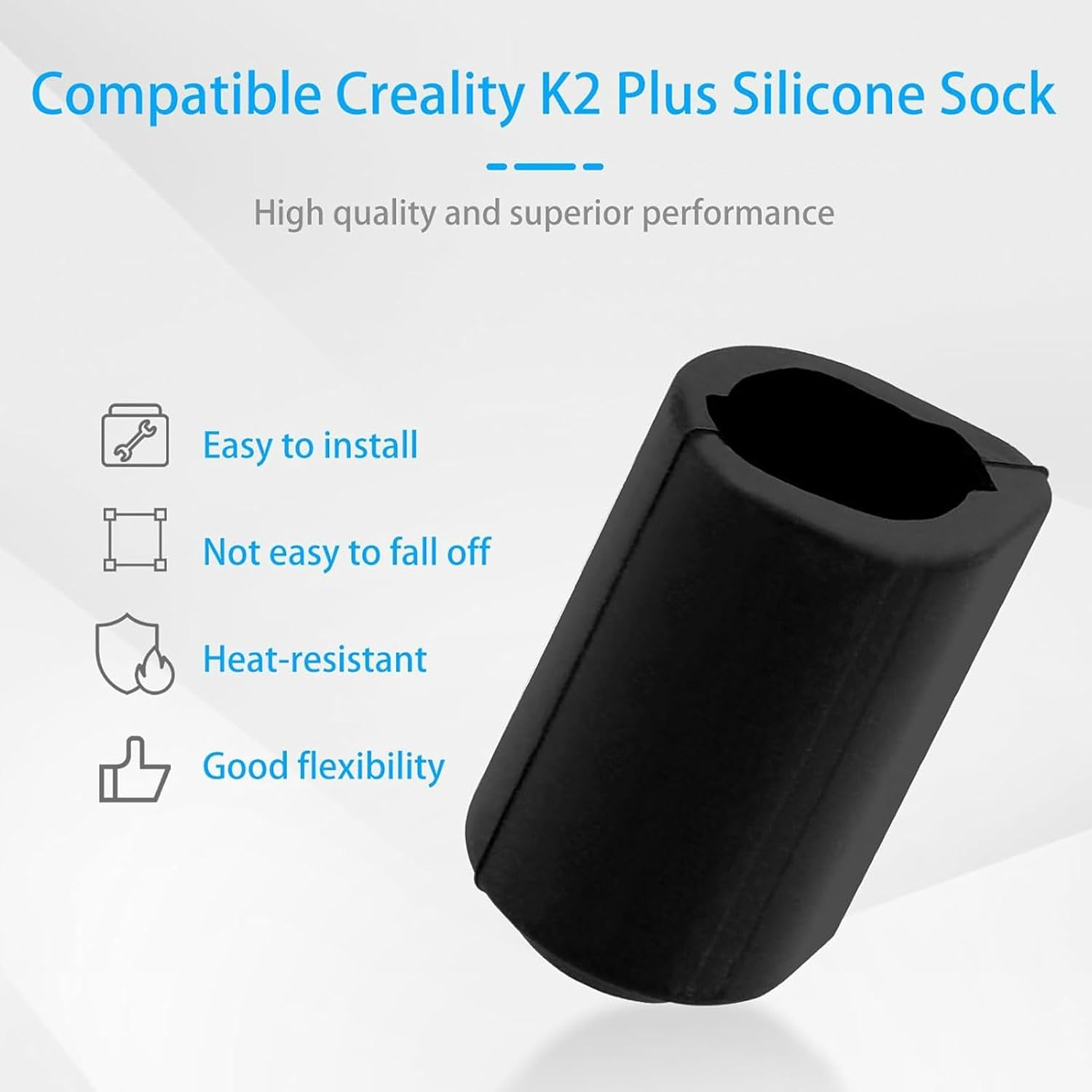 Cryfokt 5 Pcs 3D Printer Accessories Silicone Socks Heater Block Cover Fit for K2 Plus, Hi Combo, Hotend Part Insulate Protect Hot End Nozzle Print Head Silicone Cover image number 4