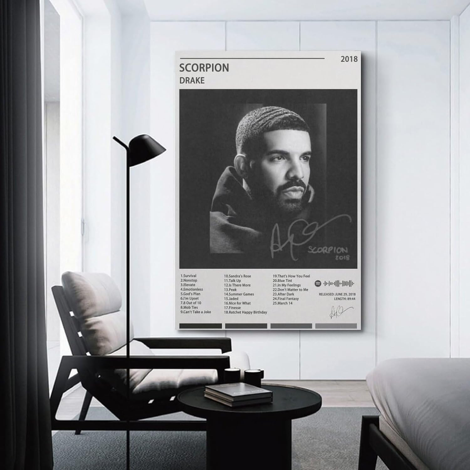 Singer Art Album Drake Retro Poster Poster Canvas Painting Wall Art Picture Home Decor Print for Bedroom Living Room Dorm Study Bar Office 08X12Inch(20X30Cm) image number 3