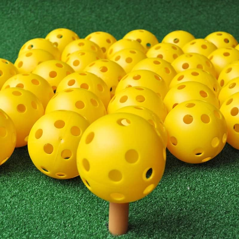 AIMALL 50PCS Plastic Airflow Perforated Golf Training Balls, Lightweight Hollow Design, Ideal for Indoor & Outdoor Practice, 41Mm Diameter image number 1