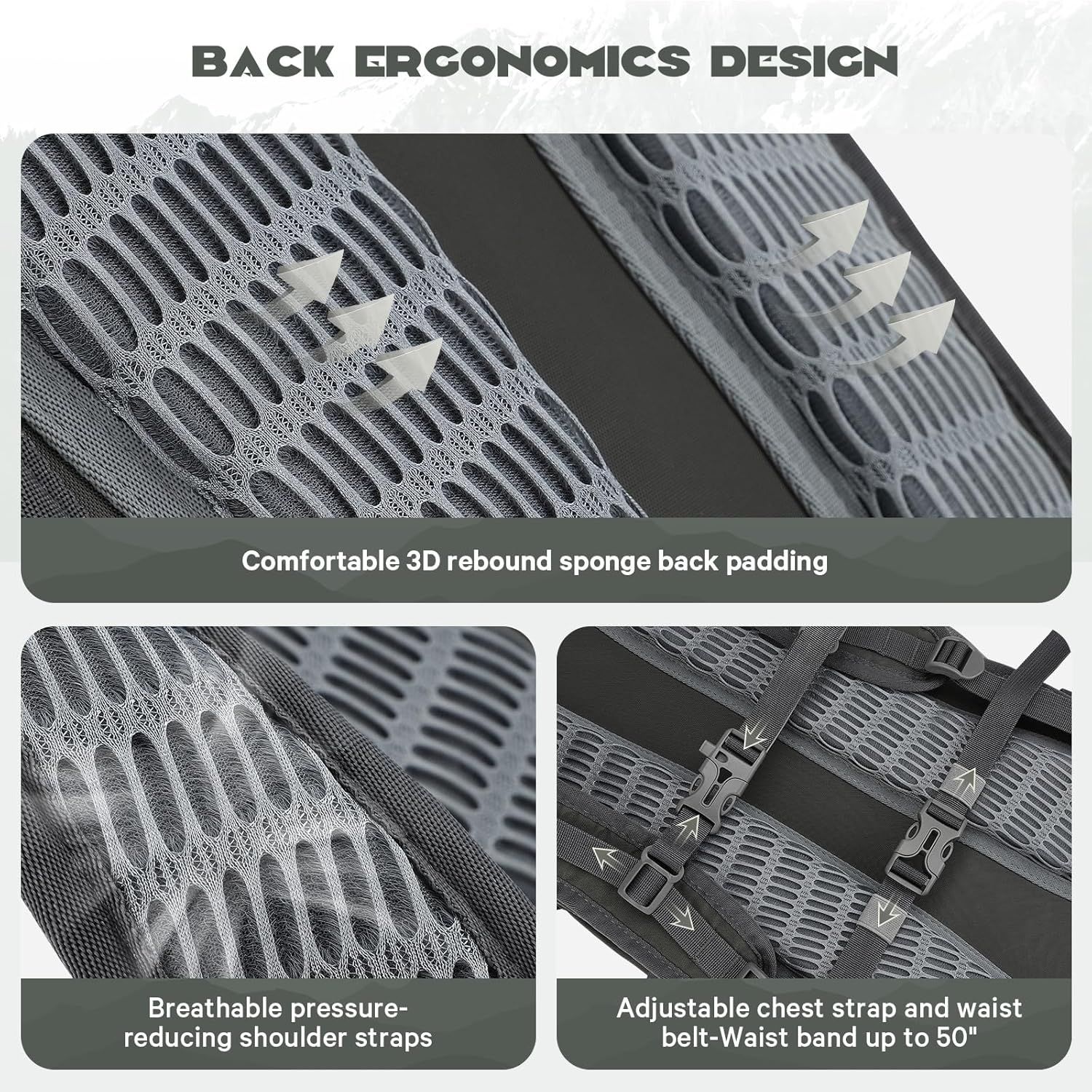 Hydration Backpack, Hiking Backpack with 2L Water Bladder, High Flow Bite Valve Water Backpack Men Women Lightweight Insulation for Hiking, Cycling, Running, Climbing, Camping image number 3