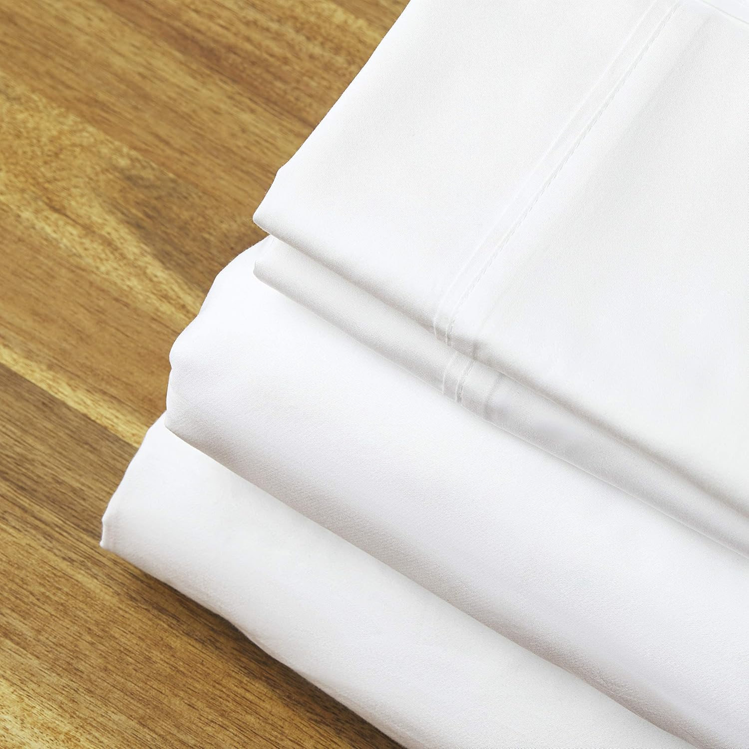 LINENHAUS Split-King Twin-Xl Sheets Set, 600 Thread Count, 100% Long Staple Pure Cotton Sateen Weave - Split King Size Bed Sheet Set with 2 Fitted Sheets, 1 Flat Sheet, 2 Pillowcases - Luxury Bedding Sets image number 4