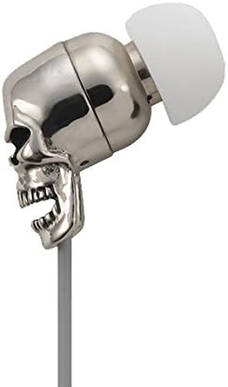 Gavio G25EE03512 [Iphone/Blackberry/Samsung Compatible Inner Earphones with Microphone] Skull Chrome Plated image number 4