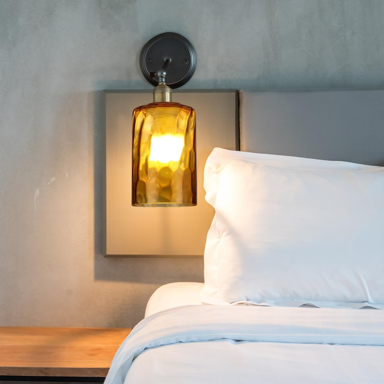 SHERCHPRY Stone-Patterned Small Lampshade Decorative Glass Lamp Shade Replacement for Pendant and Floor Lights Clear Cylinder Design for Living Room Bedroom Lighting 4X4 Inches image number 4