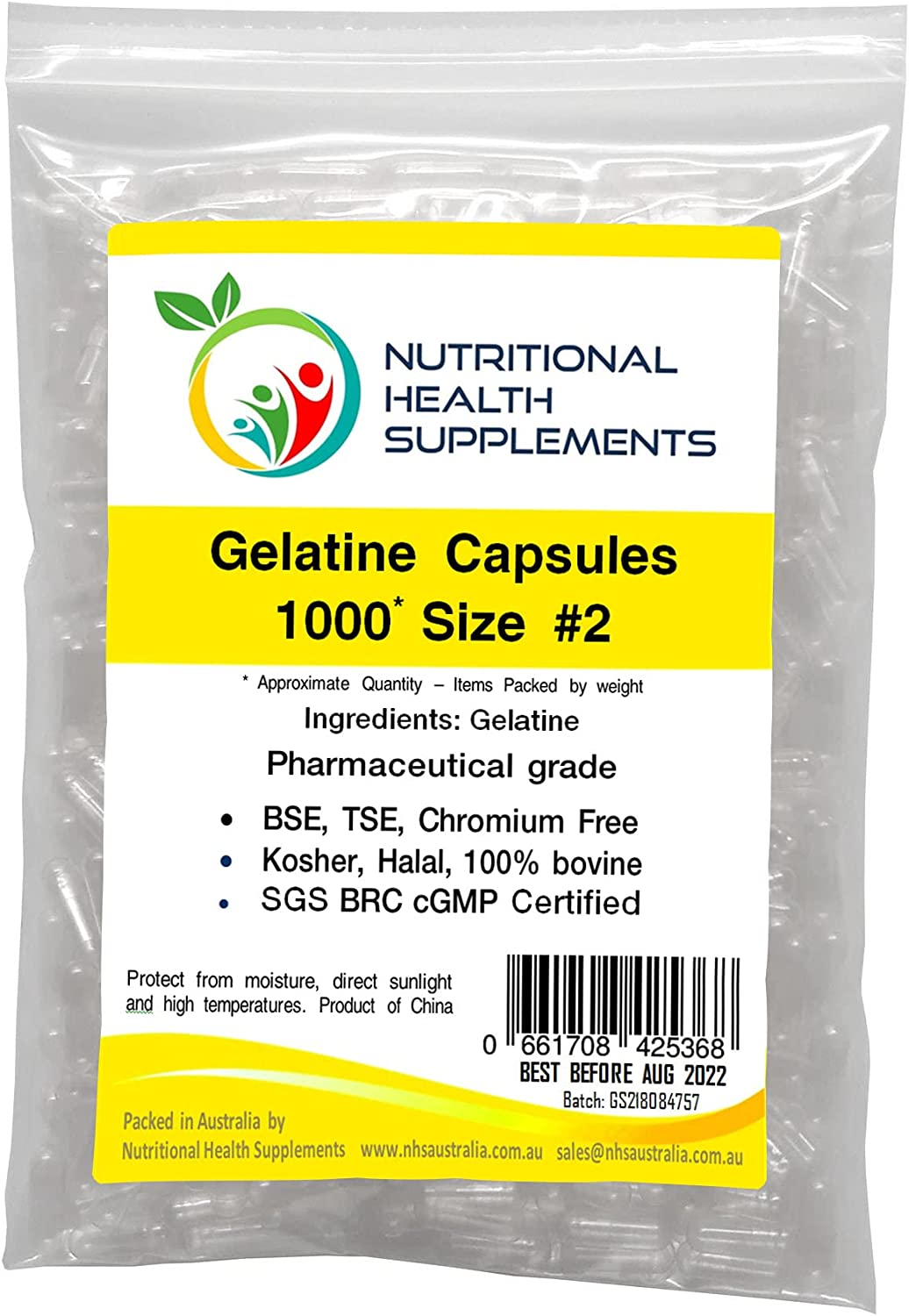 1000 X Size 2 Empty Clear Gelatin Capsules Kosher Halal Gelatine Gel Caps image number 2