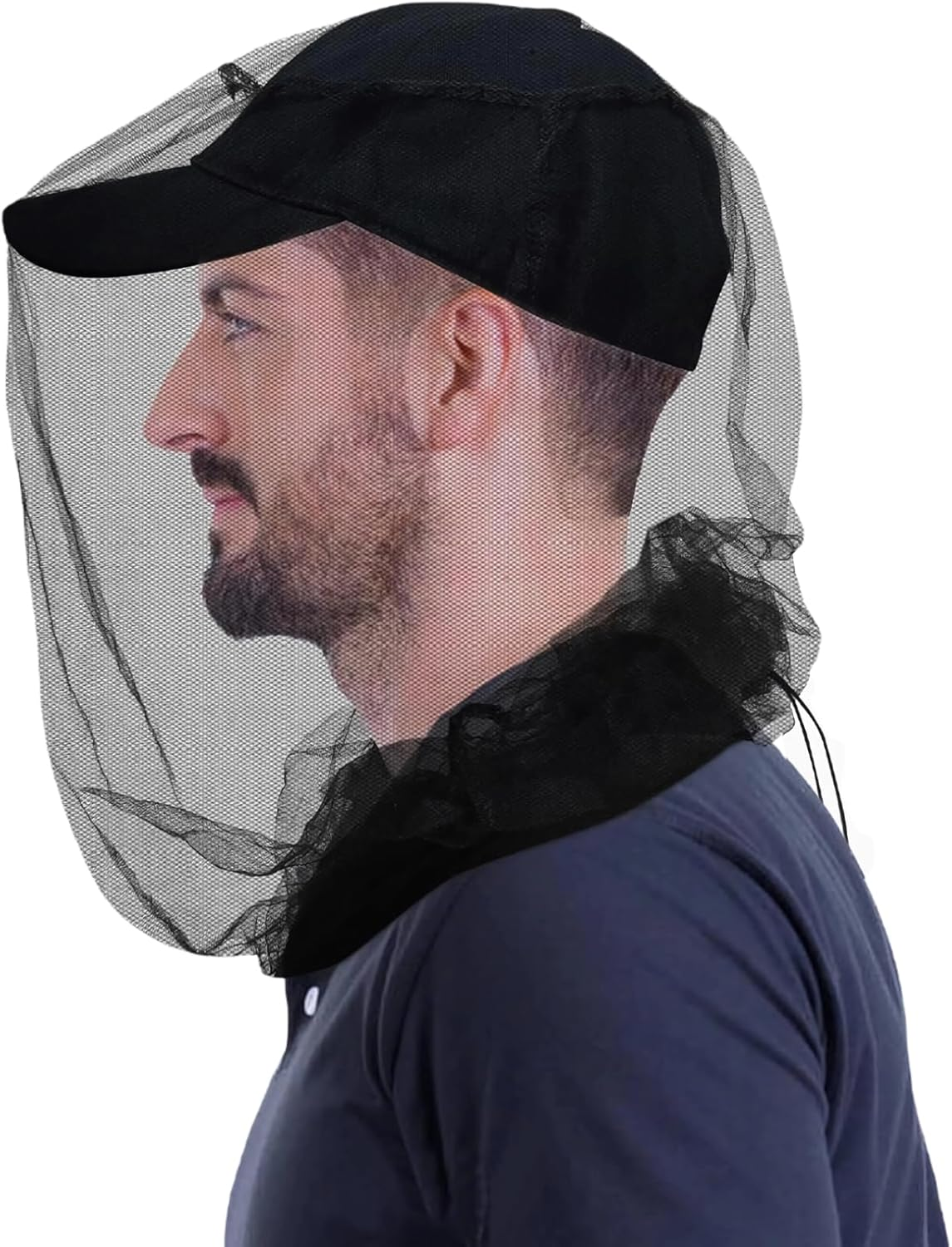 2 Packs of High-Quality Top Wrap Fine Mesh Insect Masks, with Ultra-Clear Views, Adjustable Drawstrings, Suitable for Hiking, Fishing, Gardening, Wildlife Parks, and All Hats for Men and Women image number 1