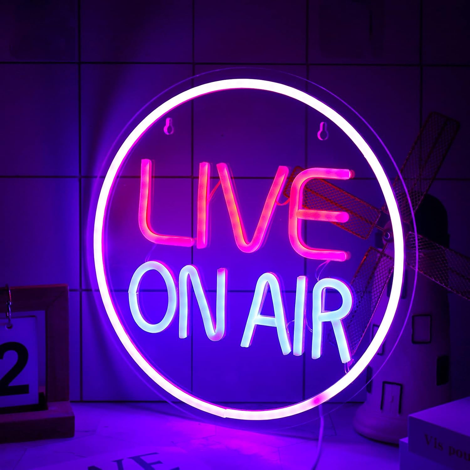 KABOER Live on Air Neon Light Sign,11.8'' LED Live on Air Neon Lights Decor,Usb Powered Live on Air Neon Wall Art Sign for Studio, Wall, Bedroom, Game Room Decor,Rtqoj7650 image number 2