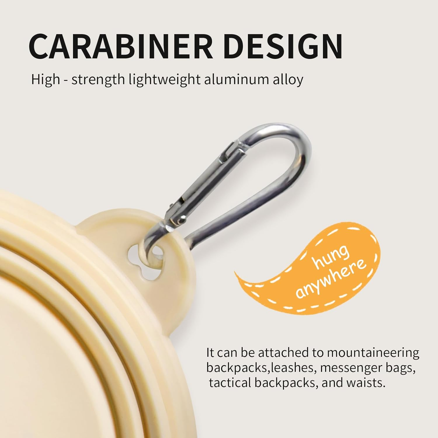 Collapsible Dog Bowls 2-Pack, Portable Travel Dog Bowl with Carabiner, Food-Grade Silicone Pet Bowl for Hiking, Walking(Macaron Yellow and Green) image number 2