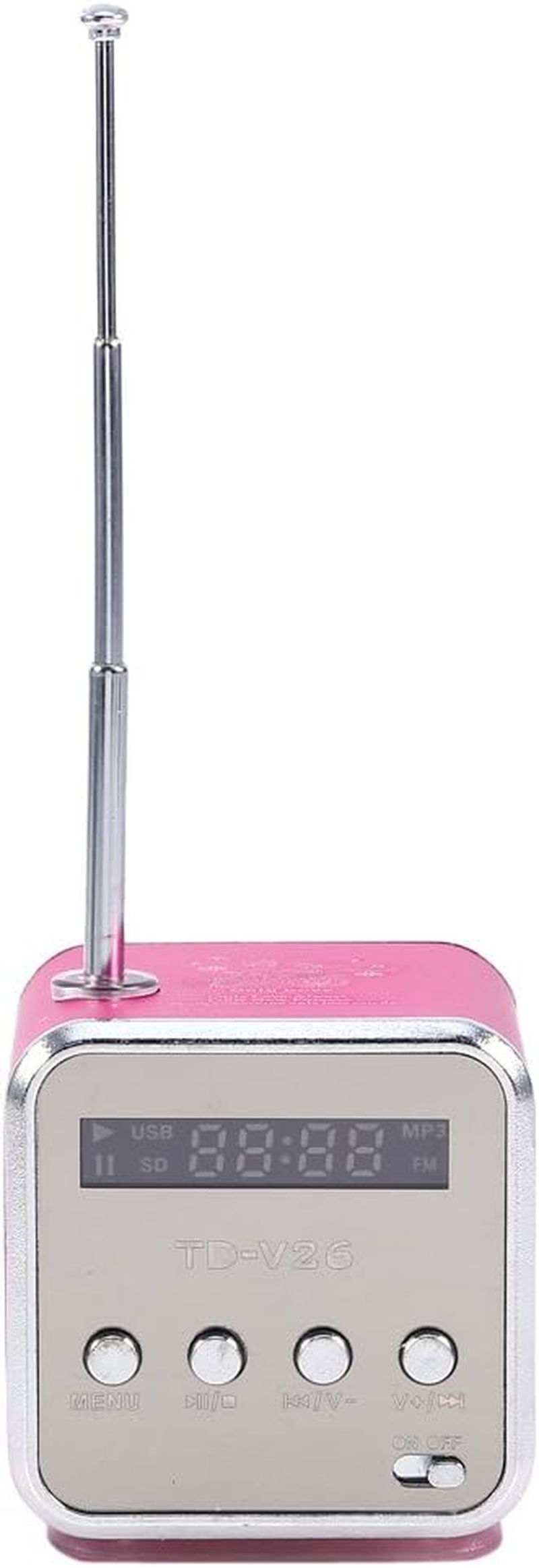 Mini Speaker Music, FM Radio PC Fashion Support Portable Stereo Cd Player Portable Radio with Best TF Card and U Disk Green (Pink) image number 2