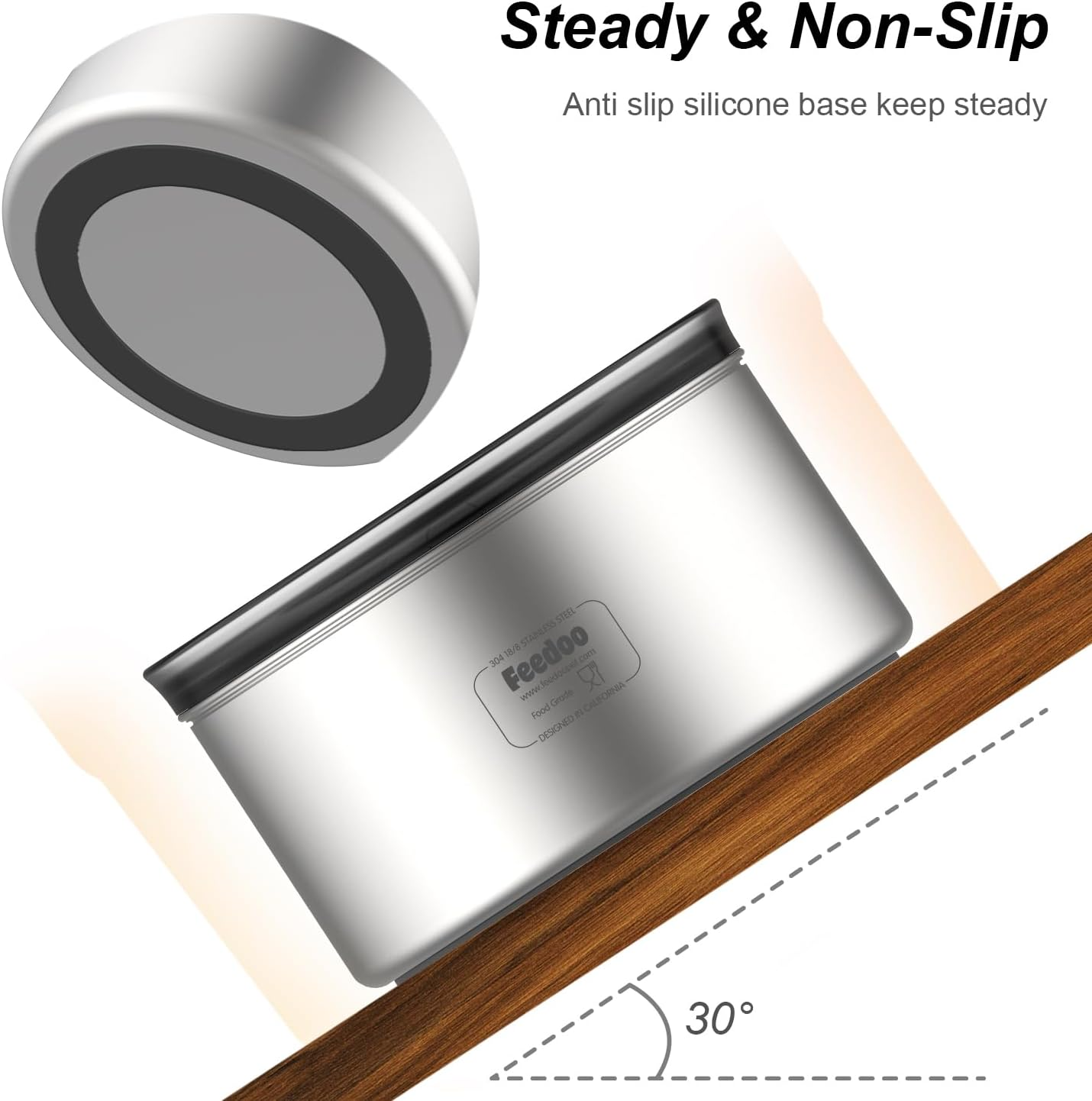 1Gallon Dog Water Bowl, 3.8L No Spill Water Bowl for Dogs, Stainless Steel Spill Proof Dog Bowl, No Splash Slow Drinking Bowl with No Slip Base for Slobber Stopper, Messy Drinkers[Anti Digging] image number 3