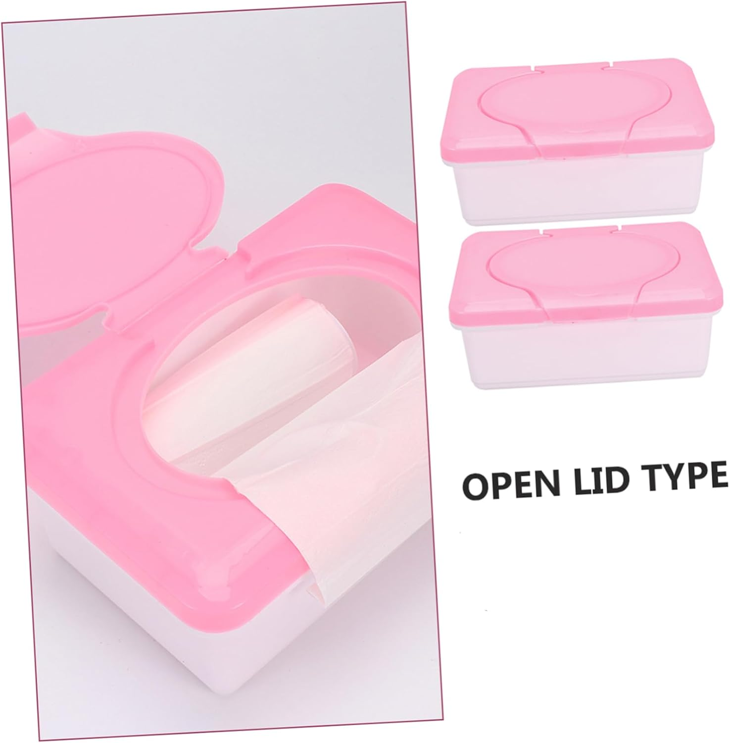 Alipis Wet Tissue Storage Box 2Pcs Sealed Organizer for Home Office Hotel Kitchen image number 3