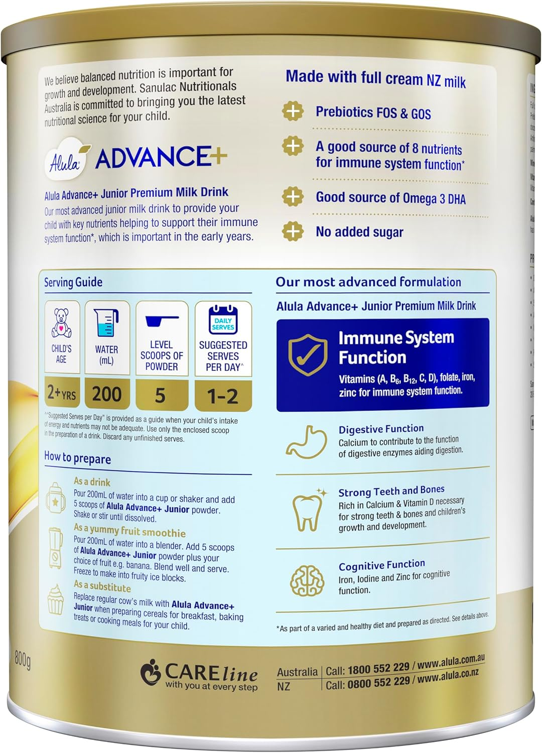Alula ADVANCE+ STAGE 4 MILK DRINK 2YEARS+, 800G image number 1