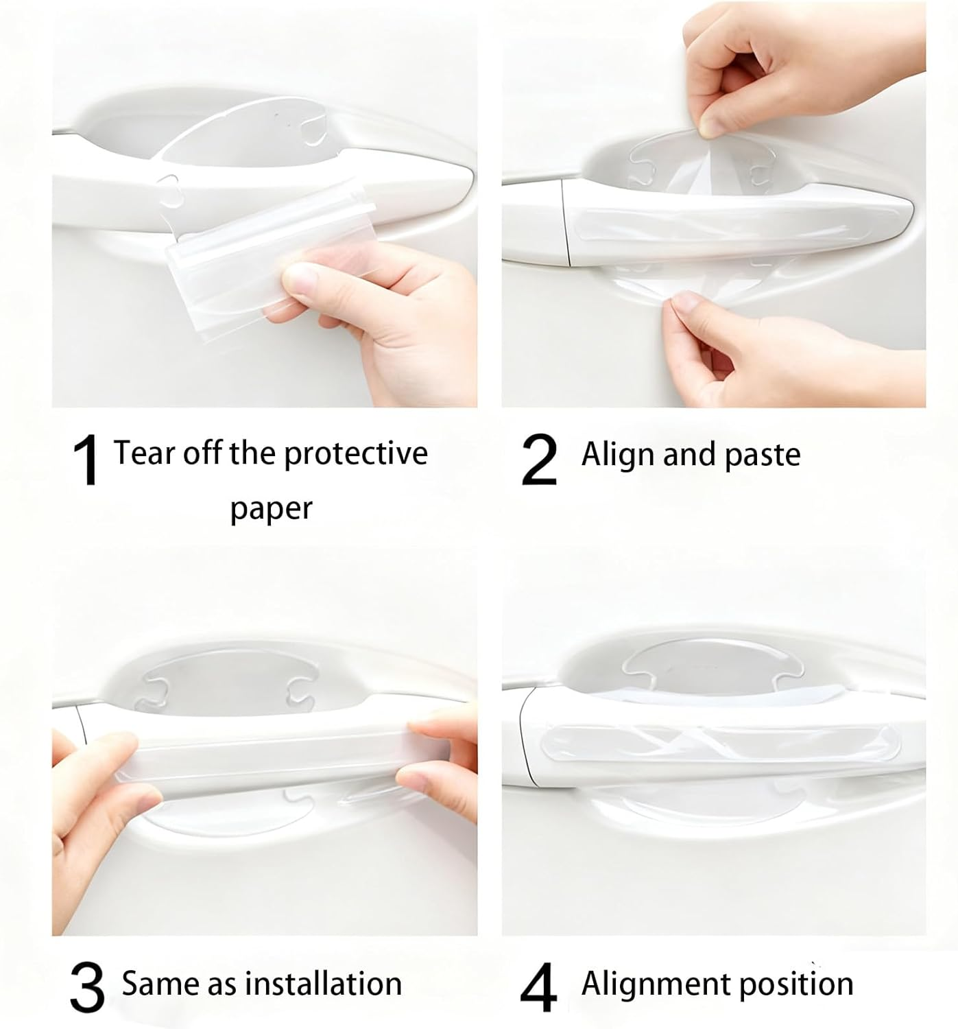 8 Pieces of Car Door Edge Protector, Transparent Car Door Handle Protector, Doors Handle Protector for Cup Protection, Easy to Install Suitable for Most image number 3