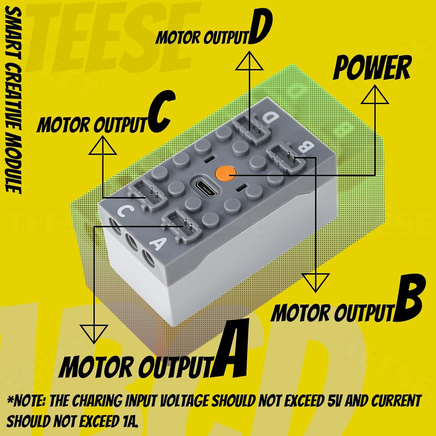 TEESE 22Pcs Technic-Motor Set with Adjustable-Speed-Remote-Battery-Box, Extension-Cord-Light-Cable, Compatible with Technic-Parts