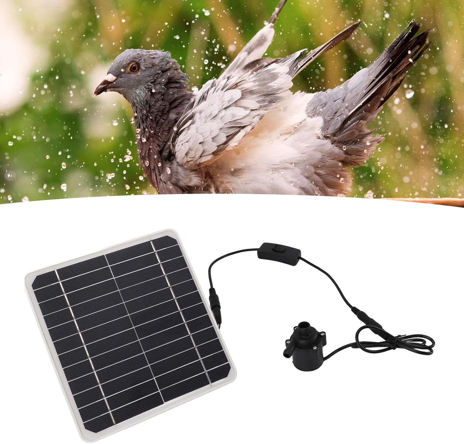 50W Water Pump Solar Panel, Solar Power Water Pump, Solar Fountain Water Pump 24 Hour Operations with Switch Adjustment for Bird Bathing Fish Tanks image number 5
