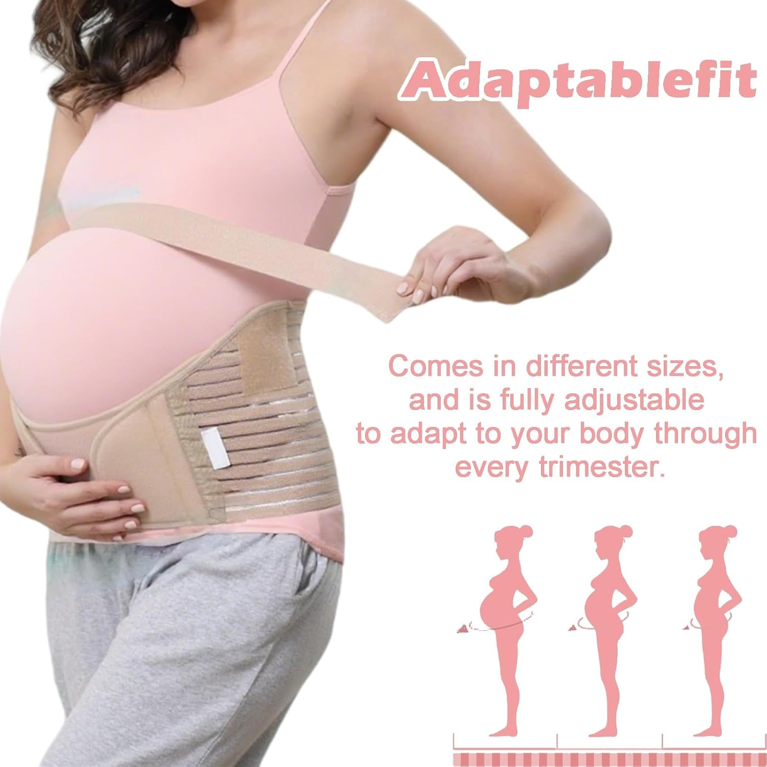 Maternity Belly Bands and Supports, Breathable Pregnancy Belt, Comfortable & Adjustable Belly Band for Pregnancy, Easy Convenient Maternity Bands for Belly Support (XL) image number 2