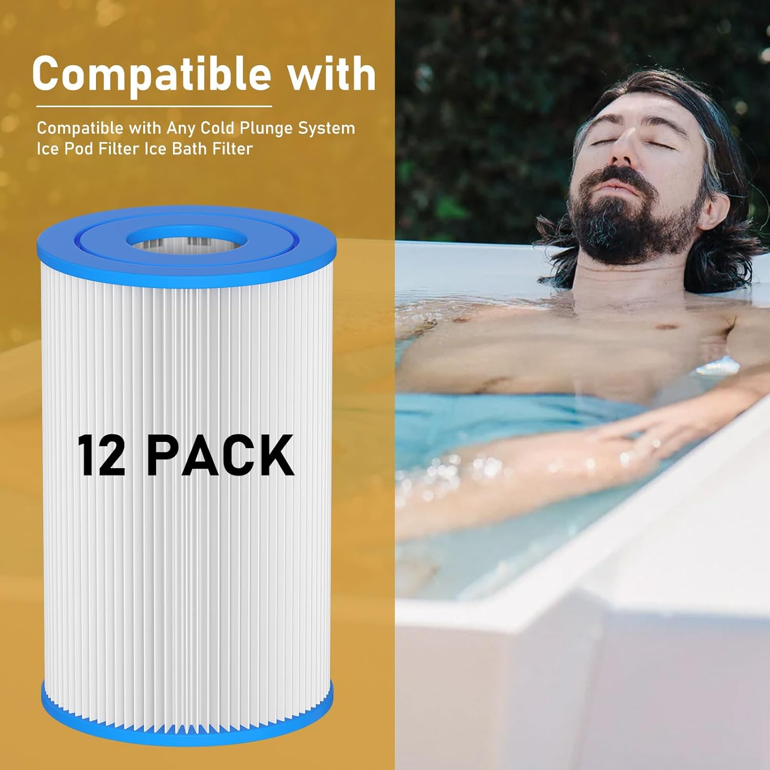 Cold Plunge Filter 20 Micron 5" X 2.5" Water Filter Replacement Cartridge Compatible with Any Cold Plunge System Ice Pod Ice Bath Filter (12-Pack) image number 5