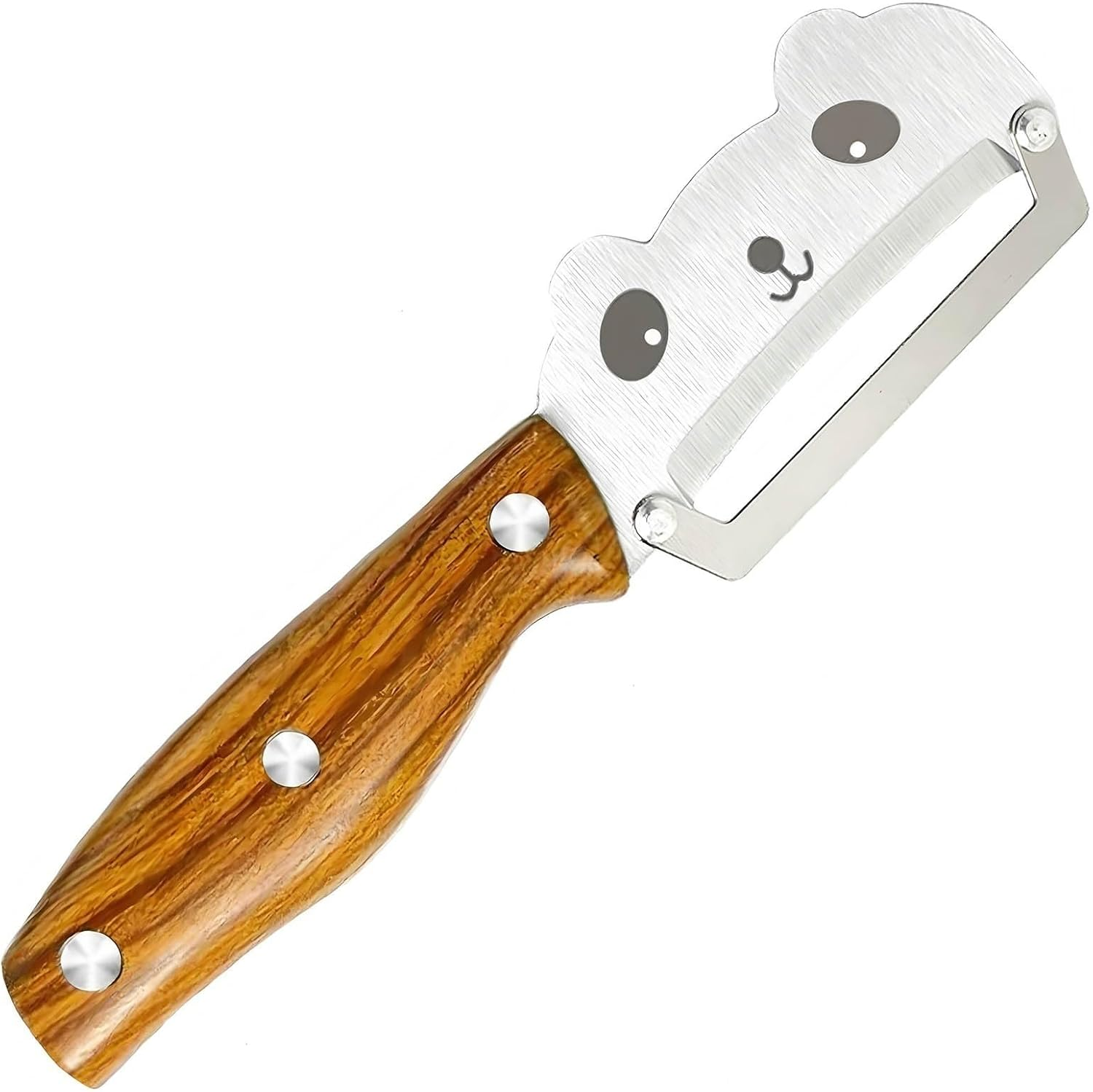 ANMIOU Premium Vegetable Peeler with Wooden Handle and Bottle Opener Stainless Steel Blade Kitchen Tool for Fruit Apple Potato Pumpkin Papaya Zucchini