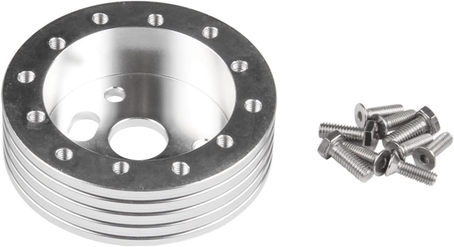 RULLINE 0.5" Steering Wheel Hub Adapter Conversion Spacer 6 Hole to 3 Hole Grant Adapter Boss Kit Black