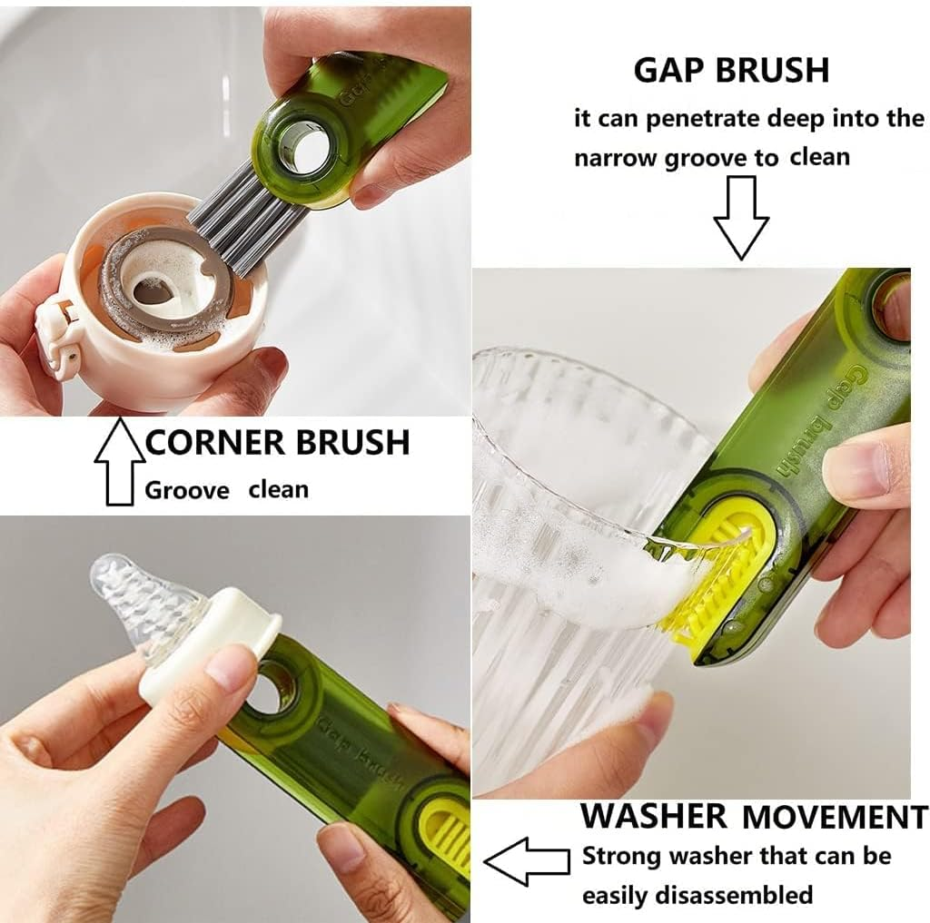 2+1 Cup Brush, Multifunctional Cup Lid Gap Cleaning Brush Set image number 4