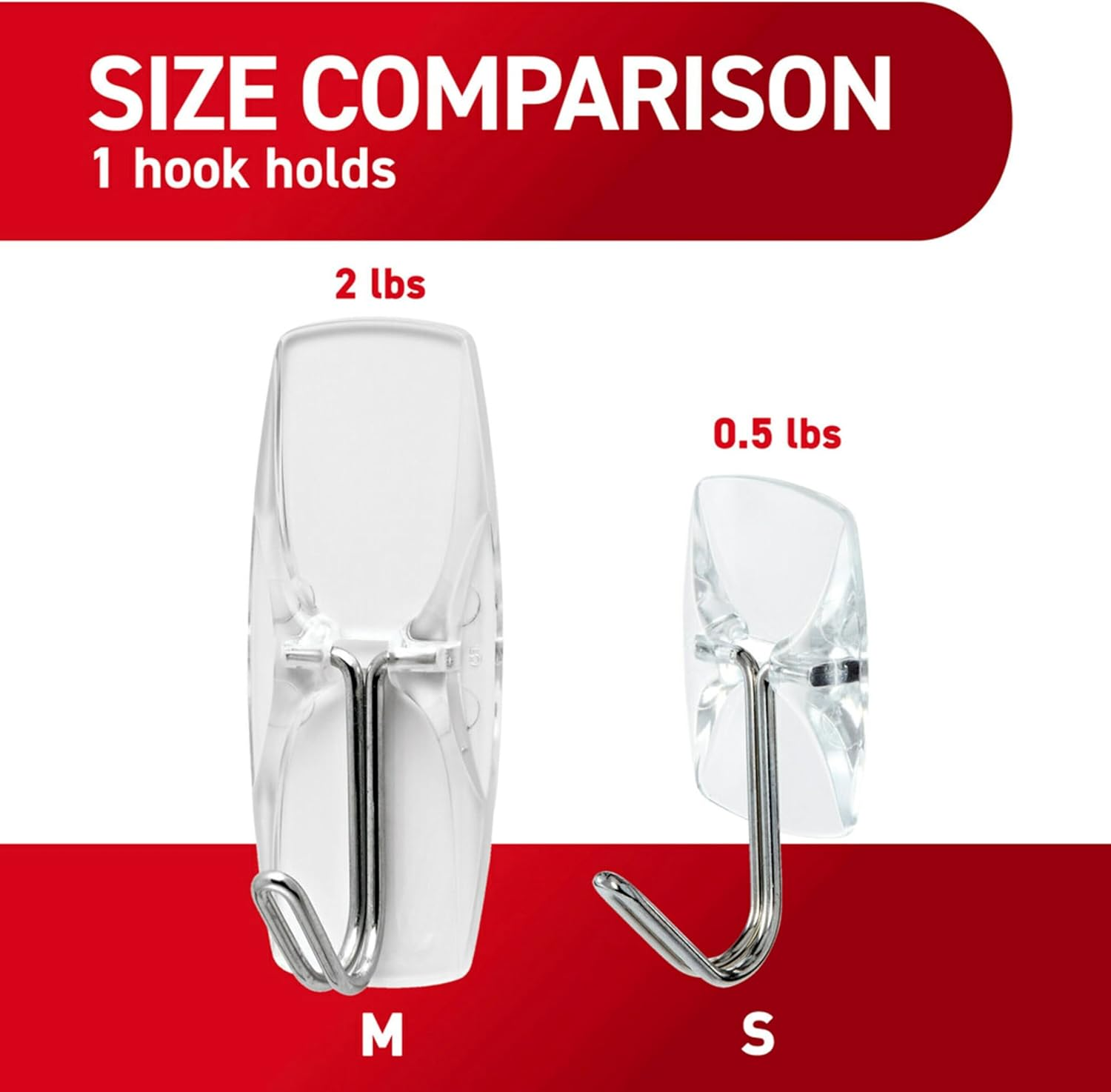 Command Wire Toggle Hook Value Pack, Medium, Clear, 6-Hooks (17065CLR-6ES) image number 2