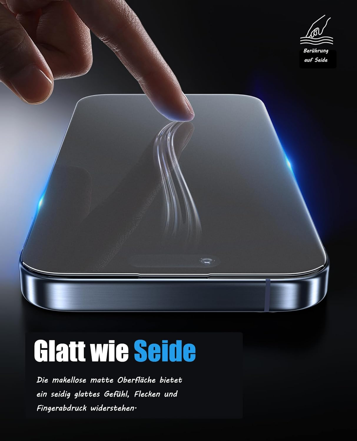 HAIWILL Pack of 3 Matte Screen Protectors for Iphone 17/17 Pro, Anti-Fingerprint, Anti-Reflective, Anti-Scratch Screen Protector, 9H Tempered Glass for Apple 17 Pro/17.6.3 Inches image number 2