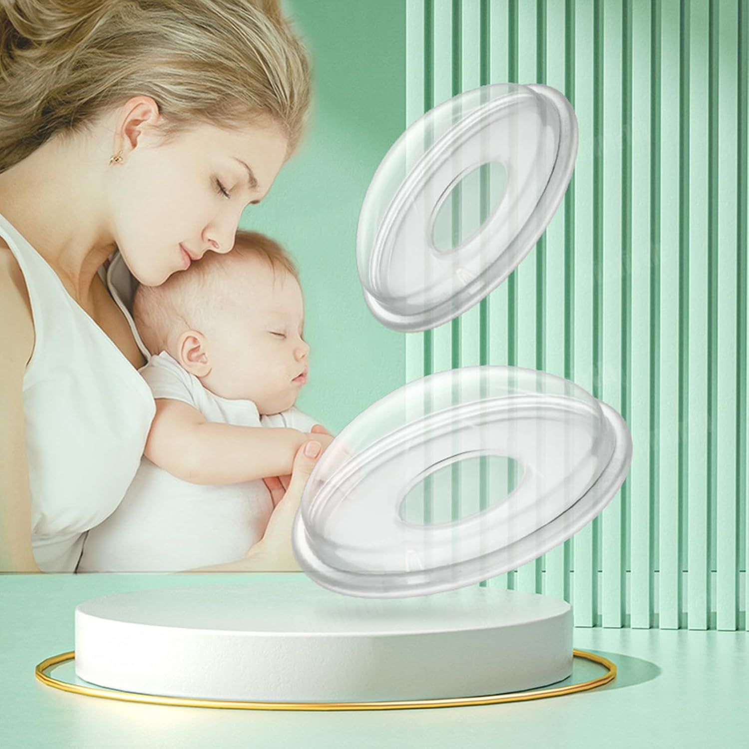 Silicone Breastmilk Catcher, Reusable Milk Collector with Storage Bag, 2 Collectors and 4 Milk Bags, Leakproof Nursing Shell for Comfortable Breastfeeding image number 1