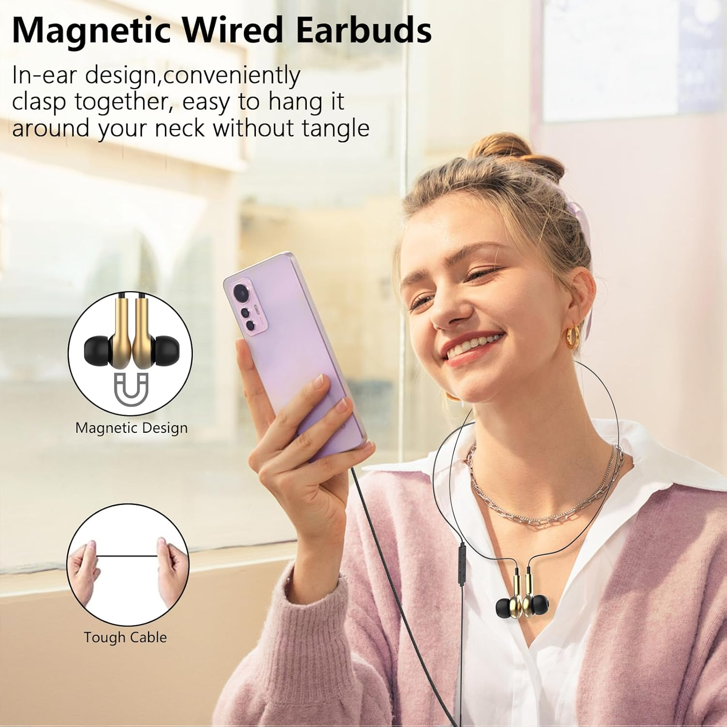 USB C Wired Headphones for Samsung Galaxy S25 S24 S23 S22 S21 Ultra A56 A36 A26 A16 A06 A55 A54 A53 A35 A34 5G In-Ear Headset with Microphone for Iphone 16 15 Ipad Pro Air 5 6 7 Pixel 7 8 9 910 image number 2