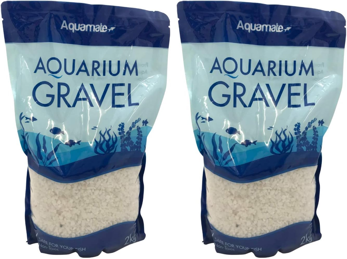 Aquamate Natural Aquarium Gravel, Snow White, 2Kg