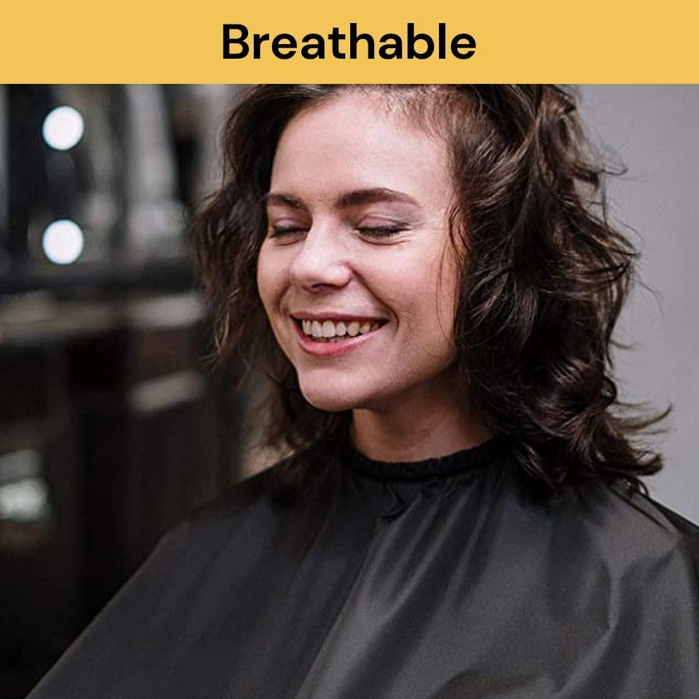 Spendeal Professional Salon Barber Cape for Men Women - Hairdressing Capes Waterproof Hair Cutting Cape with Adjustable Snap Closure, Salon Equipment for Hair Stylist and Home Use 128 * 84 Cm, Black image number 6