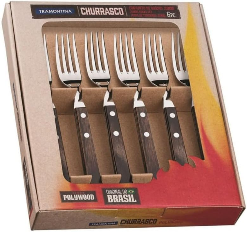 Tramontina 29899/167 Forks Set - Light Black/Jumbo (6-Piece)