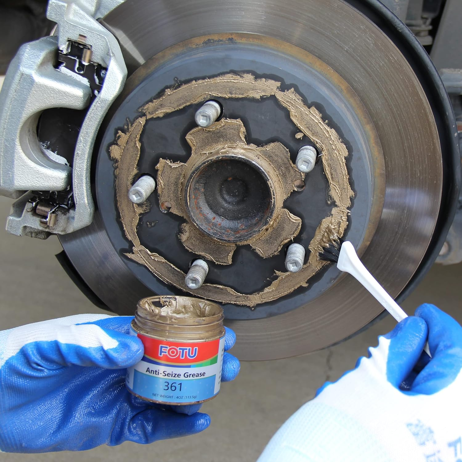 FOTU 661 Guide Pin Grease for Brake Caliper, 561 Anti-Squeal for Brake Pads, 361 High Temperature Copper Anti-Seize &ndash; a Complete Grease Set image number 5
