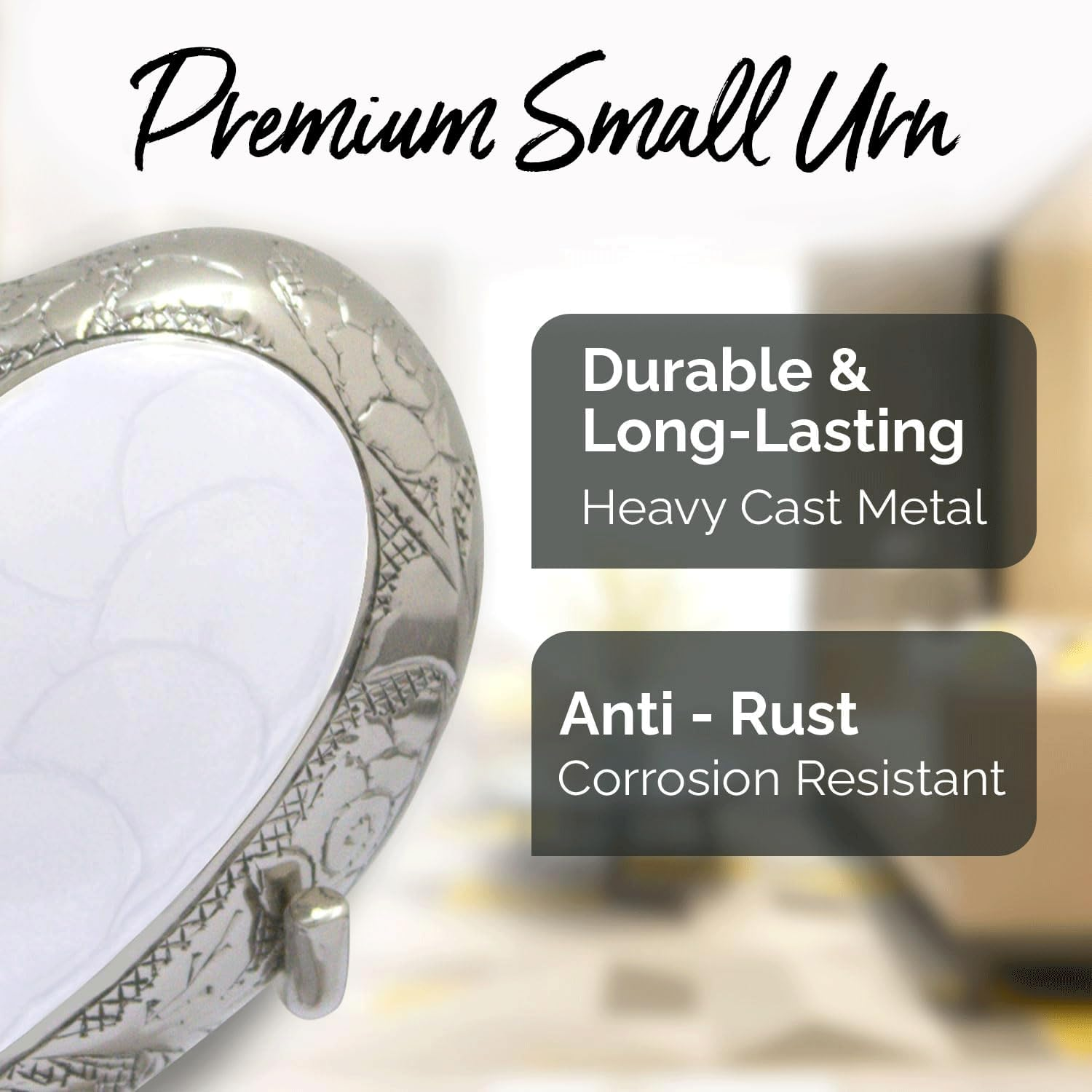 Heart Shaped Urn for Ashes with Stand & Box - Keepsake Cremation Urn to Honor Your Loved One - for Women & Men (White, Small) image number 5