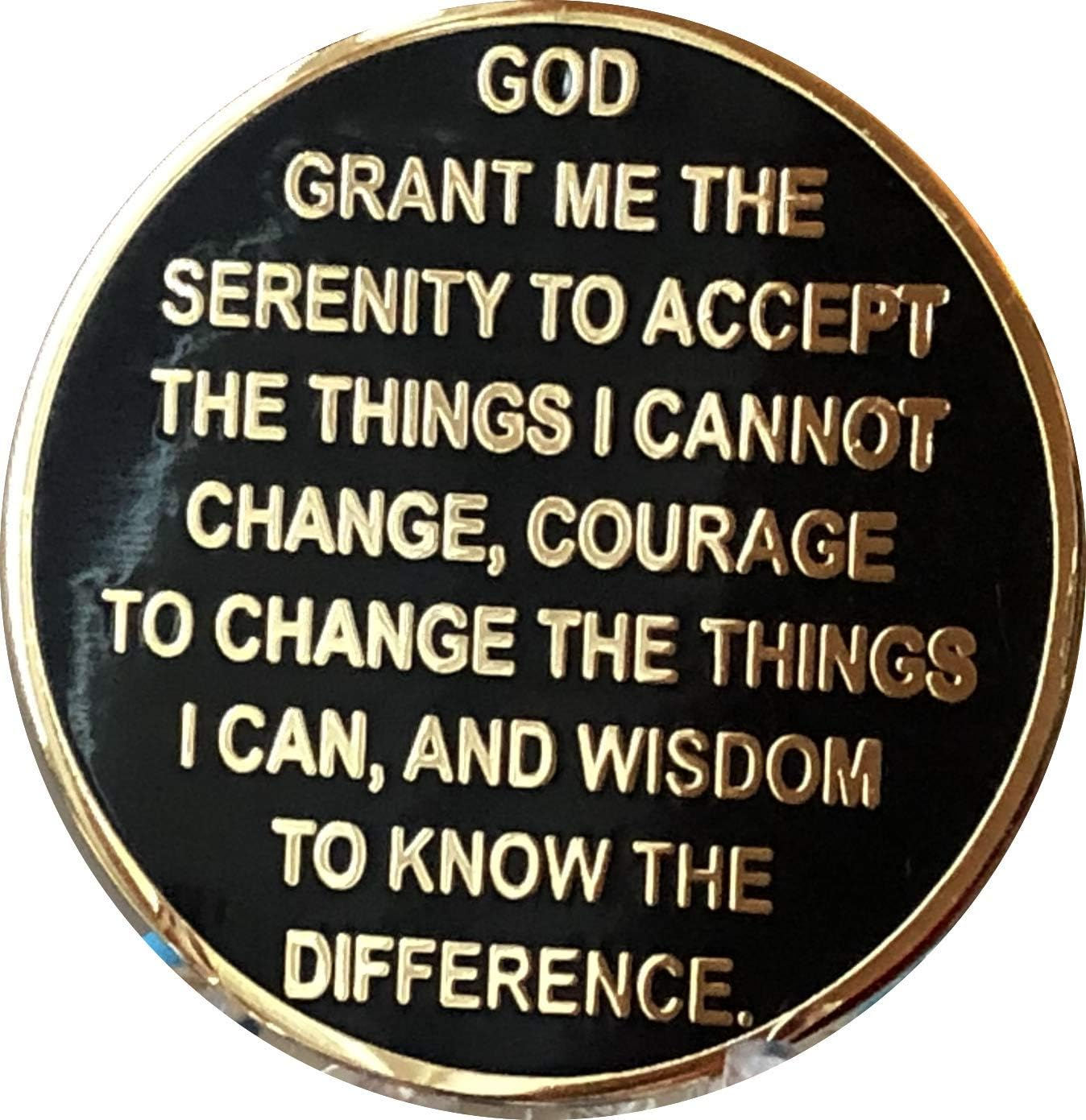 18 Month AA Medallion Elegant Black Gold and Silver Plated Chip