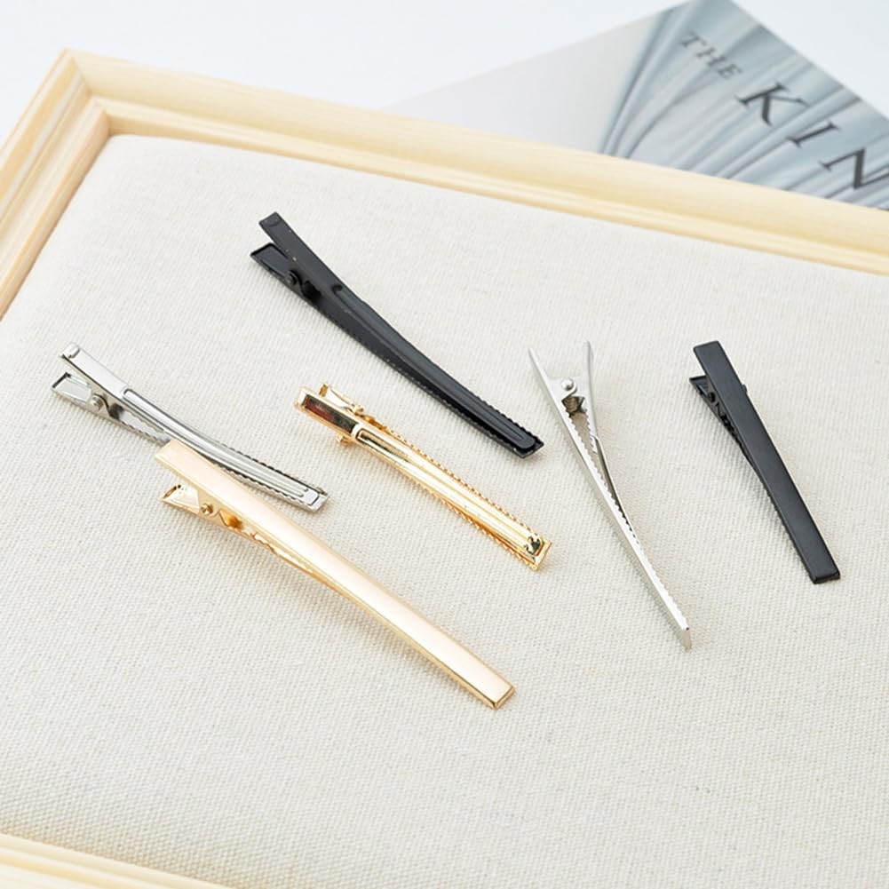 Crocodile Hair Clips Metal 24 Pieces Hair Clips Hairpin Accessories for DIY Hair Styling Art Craft Projects (Gold, 2.4 Inch) image number 2