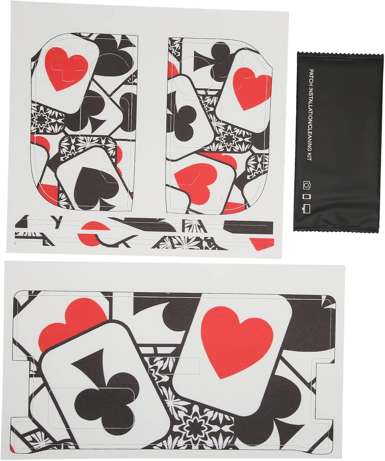 Skin Sticker for Steam Deck, Full Set Protective Skin Decal, PVC anti Fingerprint Scratch Resistant Dustproof Cartoon Protector Cover for Steamdeck Game Console (Black Red Trump Card) image number 1