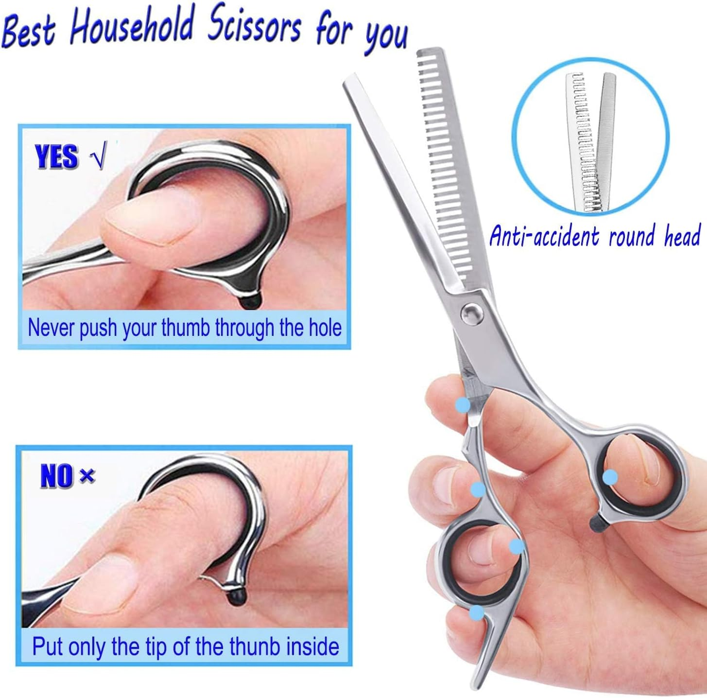 Shengsenfu Professional Thinning Shears - 6.7" Stainless Steel Haircut Scissors, Teeth-Edge Design with Fine Adjustment Screw, for Home, Salon, Barber Use, Salon-Grade Hairdressing Precision Shears image number 6