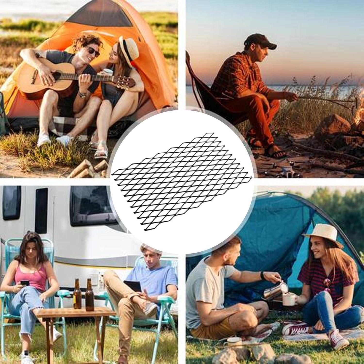 Fire Grates - Steel Fireplace Grills, Sturdy Log Holder | Heat Resistant Sturdy Log Holder Fire Grates, Fire Place Retainer Mesh for Many Ovens Fireplaces Outdoor Events Family Gatherings - L image number 5