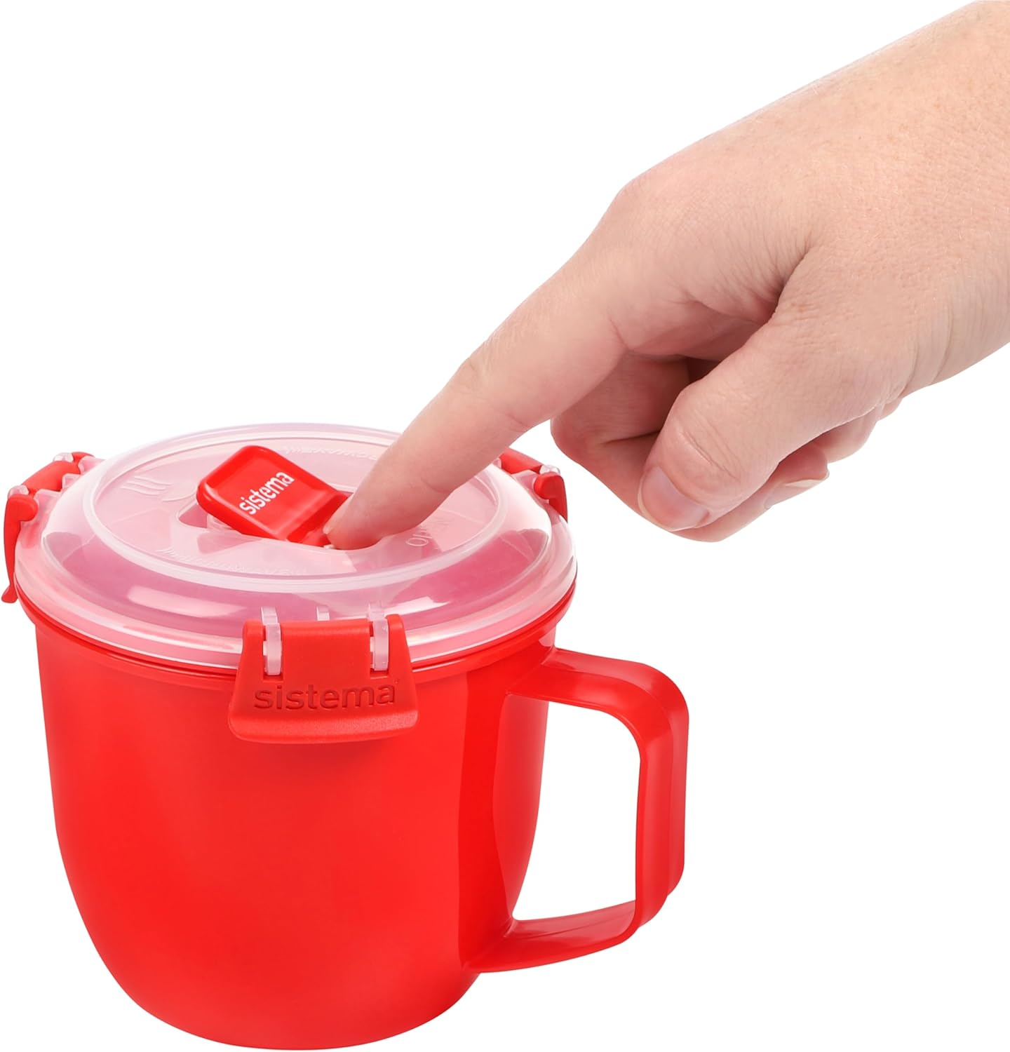 Sistema 1142 Small Microwave Cookware Soup Mug, 19.1 Oz, Red image number 1