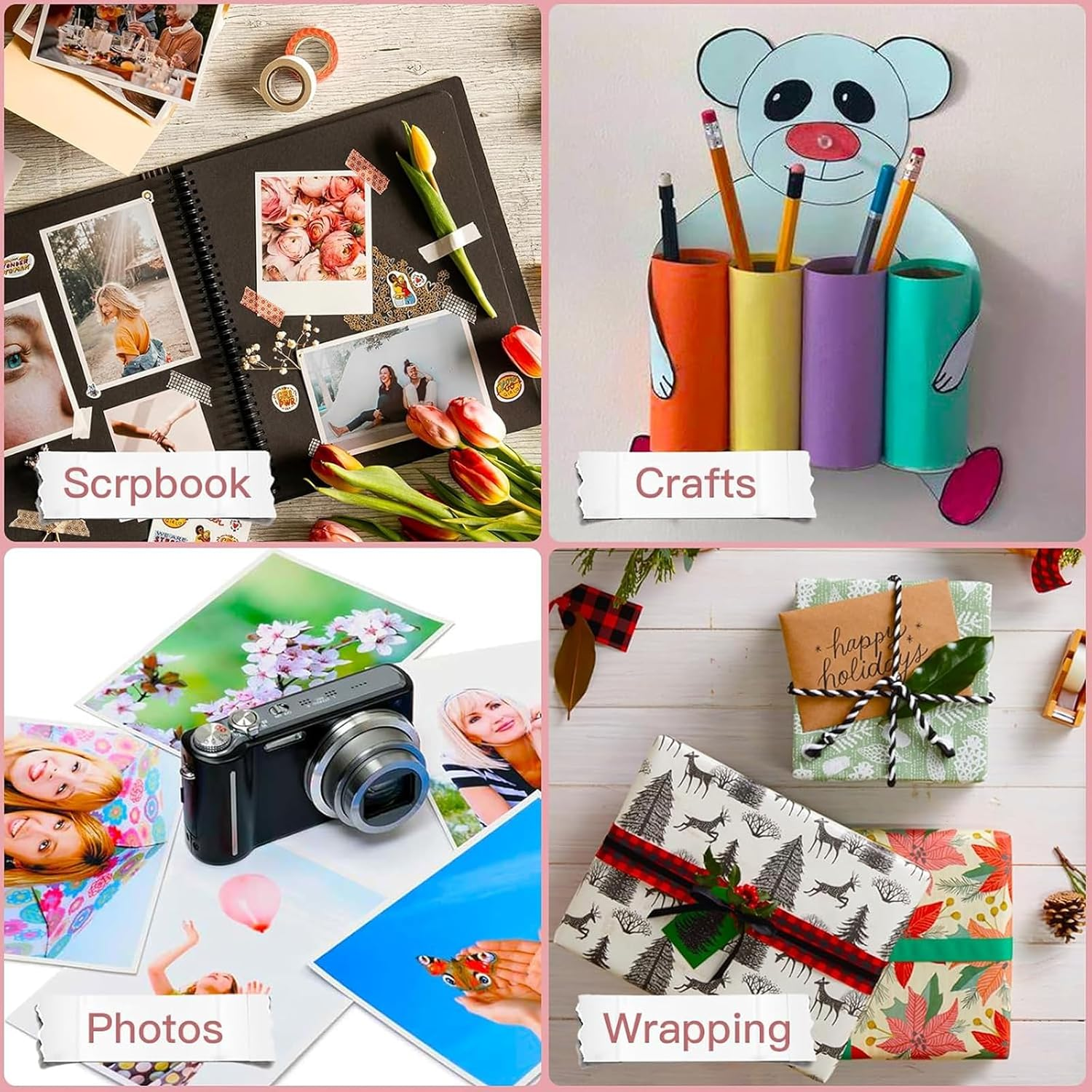 8 Pack Double Sided Tape Roller Glue Tape Roller Double-Sided Adhesive Tape Runner, for Crafting,Photo,Cards,Journal image number 2